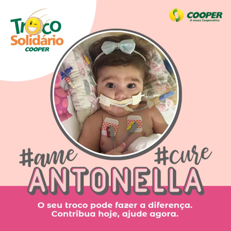 Entidades do Troco Solid�rio da Cooper entram em campanha pela cura da menina Antonella 