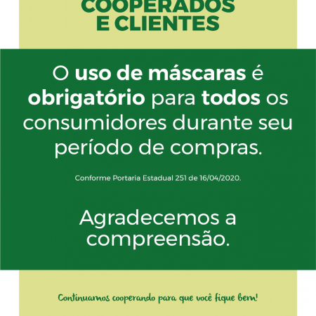 Obrigatoriedade do uso de m�scaras - Portaria Estadual 251 de 16/04/2020.
