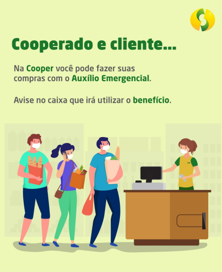 Pagamento de compras com aux�lio emergencial (confira a disponibilidade na filial)