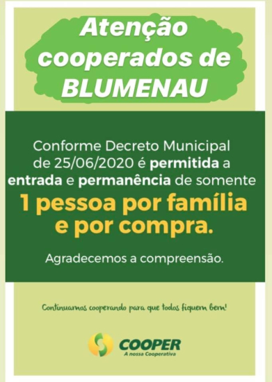 Filiais de Blumenau seguem o novo decreto municipal