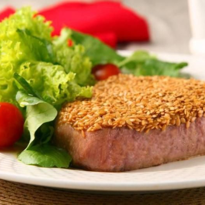 Atum com Crosta de Semente de Linha�a