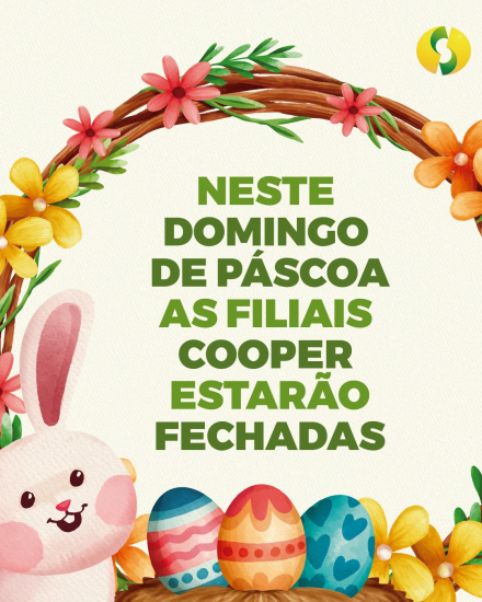 Cooper estará fechada no domingo de Páscoa (4/4)