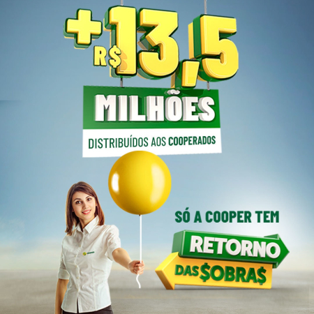 Cooper inicia distribui��o do Retorno das Sobras