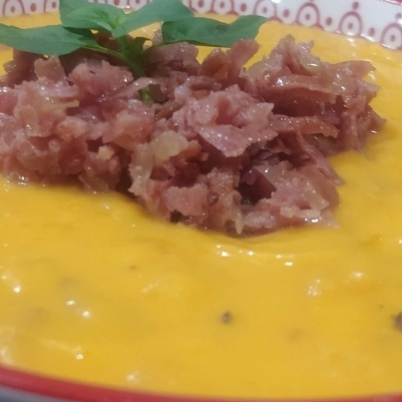Creme de Ab�bora com calabresa