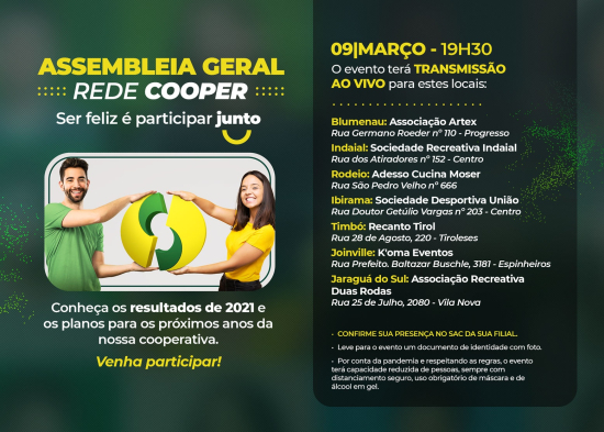 Locais Assembleia Geral Ordin�ria 2022