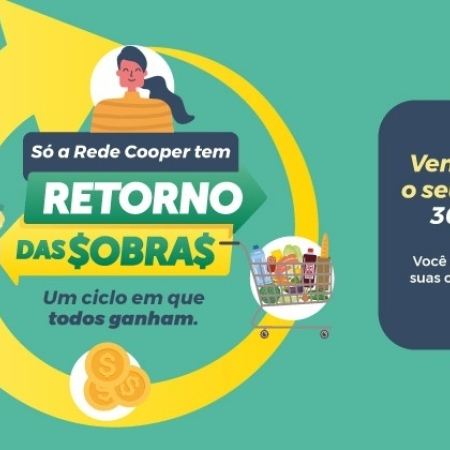 Rede Cooper come�a a disponibilizar o Retorno das Sobras nesta ter�a-feira (26/4)