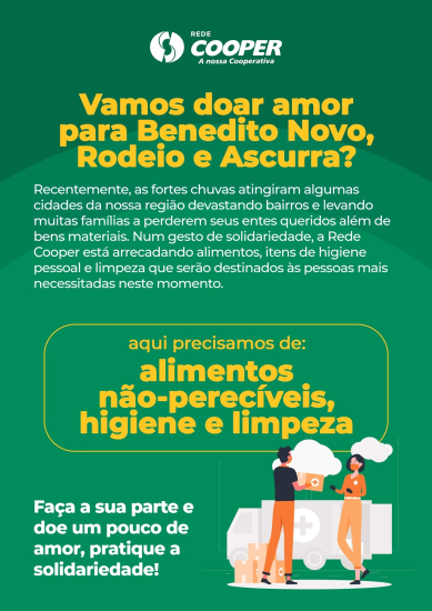 Rede Cooper arrecada doações para as cidades atingidas pela chuva