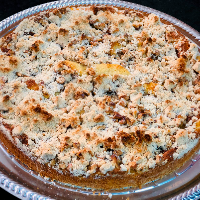 CUCA R�PIDA DE NOZES COM DAMASCOS E DOCE DE LEITE