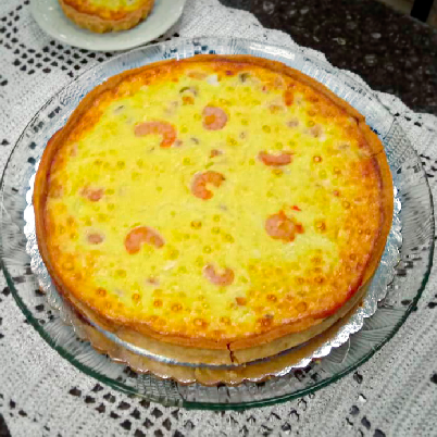 Quiche de creme de ovos com camar�o