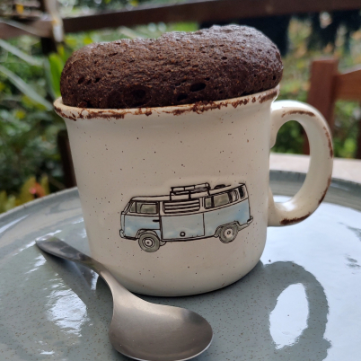 Bolo de chocolate na caneca