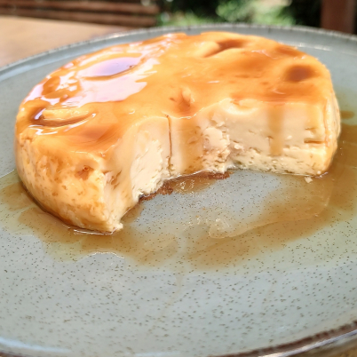 Pudim de leite condensado na fritadeira el�trica