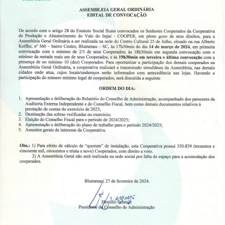 Assembleia Geral Ordin�ria 2024