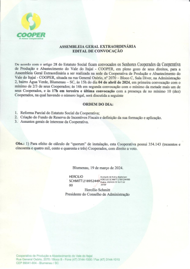 Assembleia Geral Extraordin�ria 2024