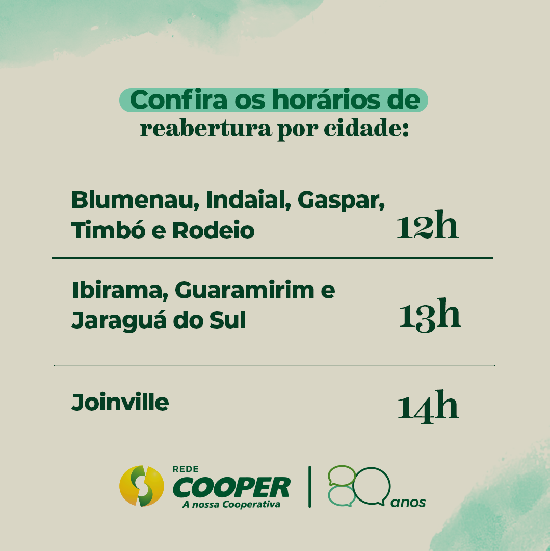 Rede Cooper estar� fechada na manh� do dia 8 de julho