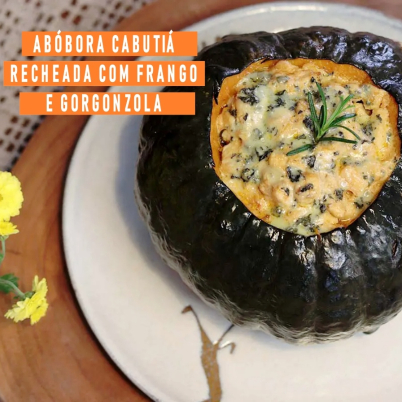  Ab�bora Cabuti� recheada com Frango e Gorgonzola