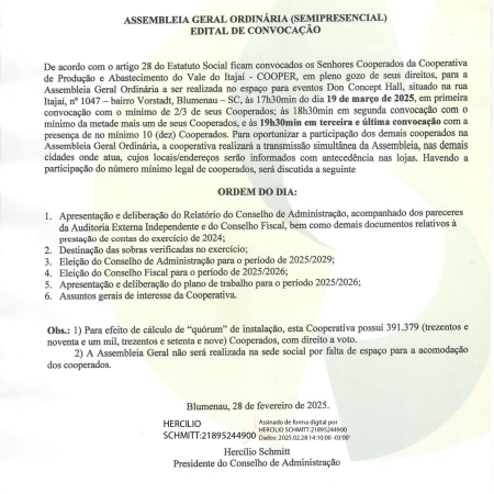 Assembleia Geral Ordin�ria 2025