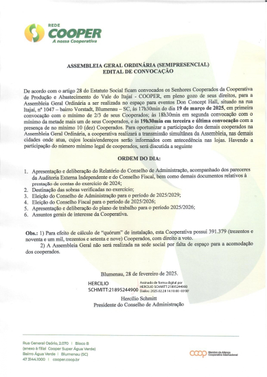 Assembleia Geral Ordin�ria 2025