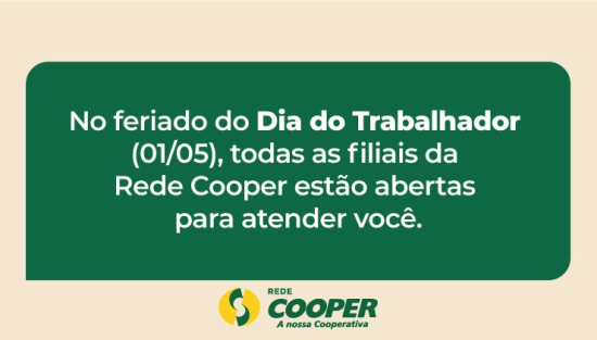 Lojas abertas no feriado de 1º de maio