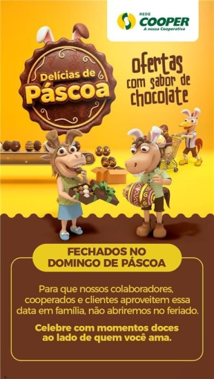 Rede Cooper fechará suas lojas neste domingo de Páscoa (5/4)