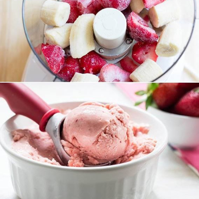 Sorvete caseiro de frutas congeladas