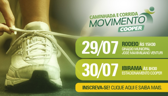 Caminhada e Corrida Movimento Cooper tem inscrições abertas para Rodeio e Ibirama